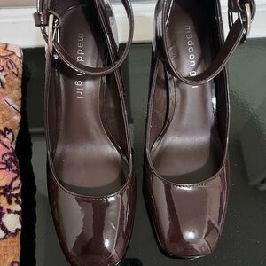 Madden Girl Dark Brown Patent Heels
